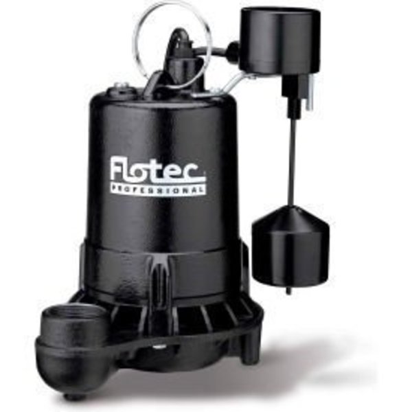 Pentair Flow Technologies Flotec Professional Series Cast Iron Sewage Pump 3/4 HP, Tethered Switch E75STVT-01